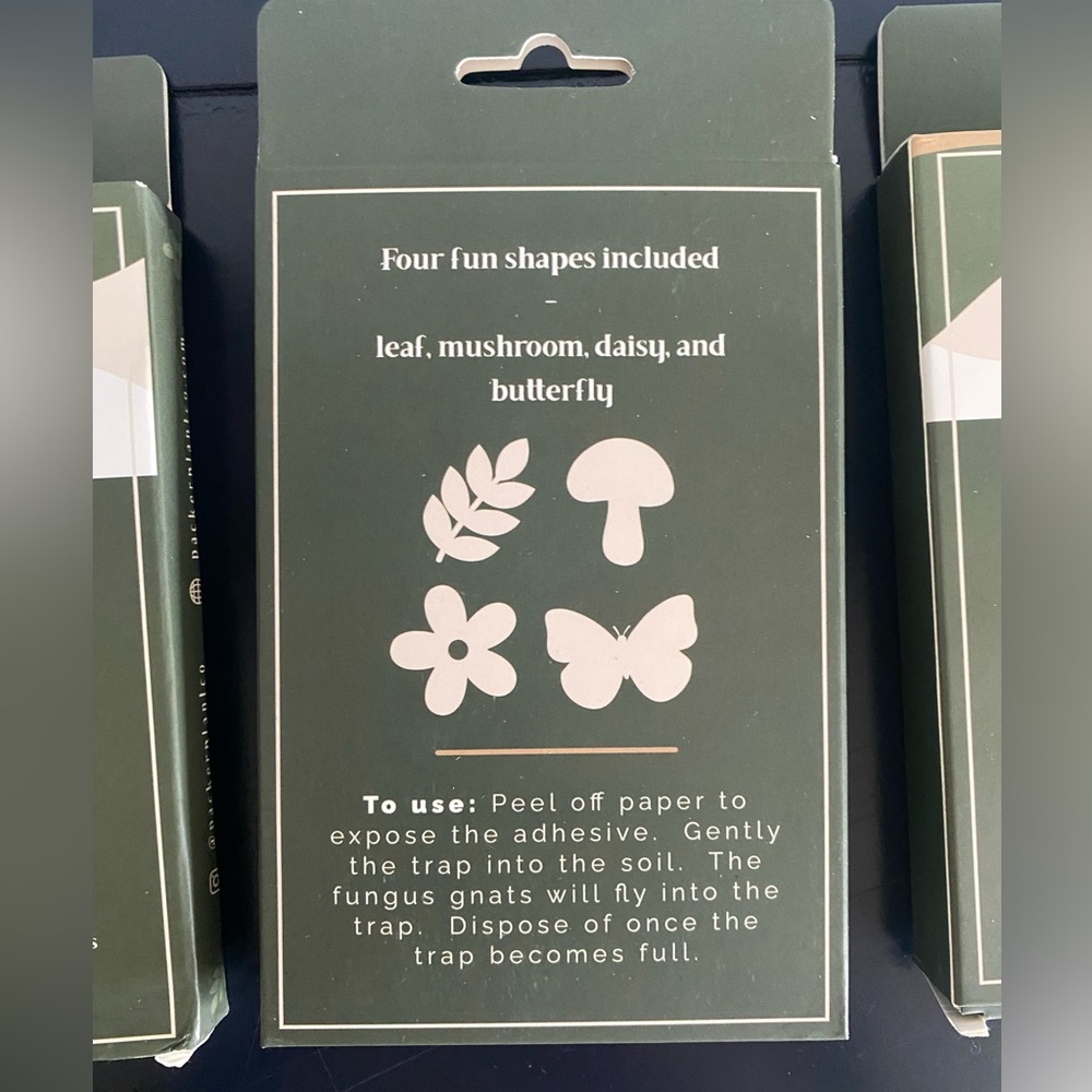 Sticky Gnat Traps (4 Packs 80 Total) Fun Assorted Natural Shapes Non-Toxic New - Picture 3 of 7